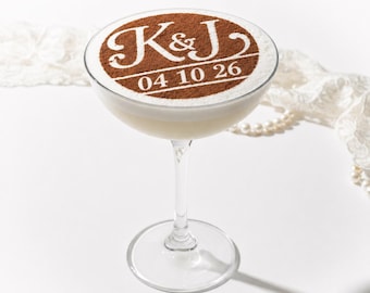 Wedding Crest Dessert Magic: Custom Stencil for your Personalised Wedding Tiramisu Tower.