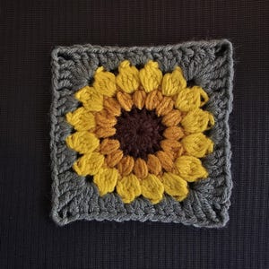 Handmade Crochet Sunflower Granny Square