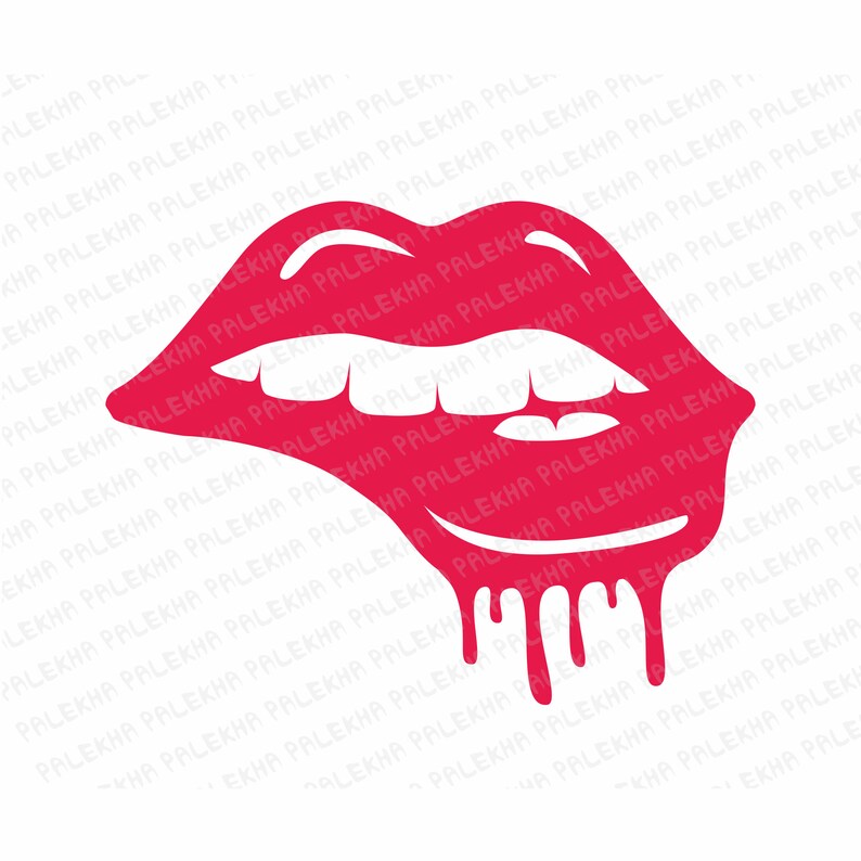 Fashion Lips SVG Bleeding Lips SVG Dripping Lip Svg Biting Etsy