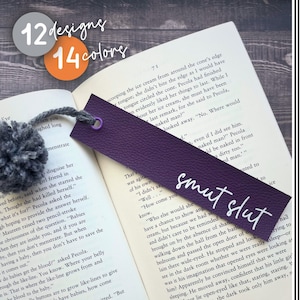 Snarky Vegan Leather Bookmark, Funny booklover gift