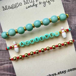 Beaded Bracelets Set of three - Achiever - Big Lebowski - The Dude - Abide - Special Lady Friend - ONE DOLLAR SHIPPING