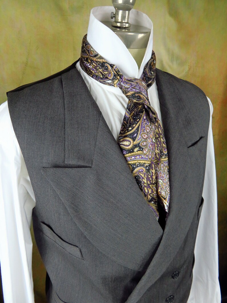 Men's Grey Double Breasted Vest Etsy