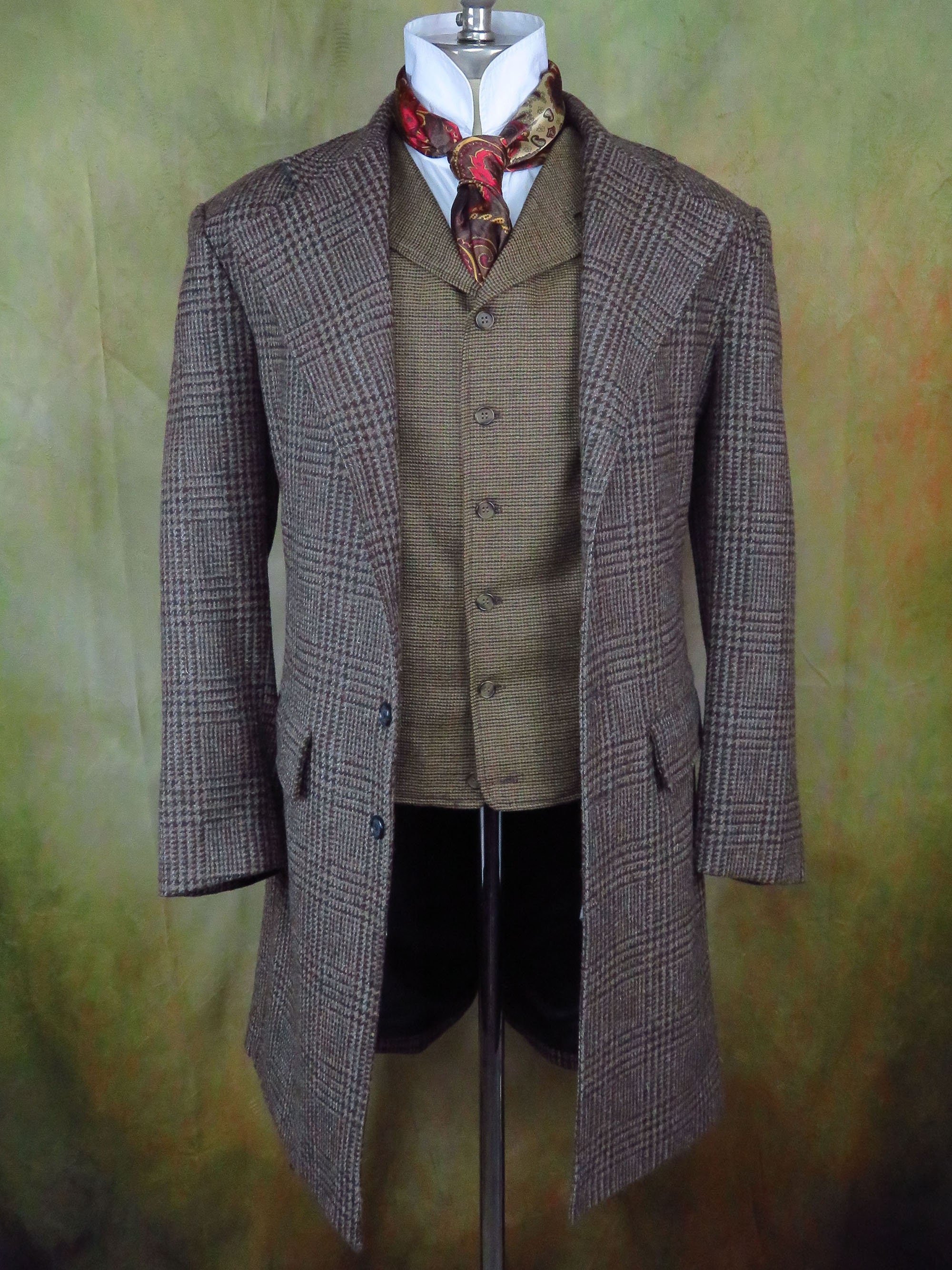 plaid frock coat