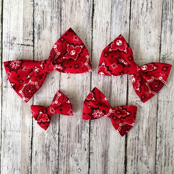 Red Bandana Bow Slides on Collar