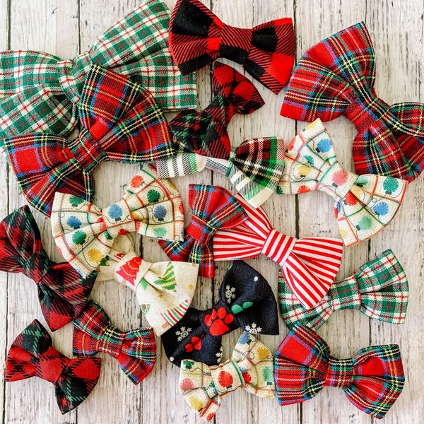 Holiday Pet Bow Tie- Slides on Collar