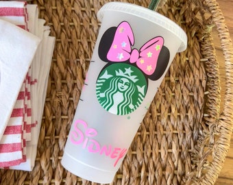 Disney Custom Cup, Minnie Inspired Starbucks Cup, Disney Castle Cup