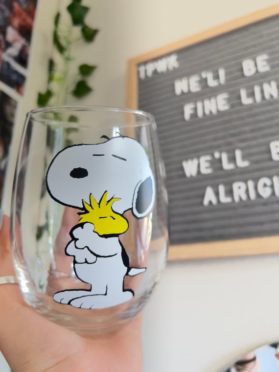 Peanuts Snoopy Glass Cup Personalized Snoopy Glass Can 