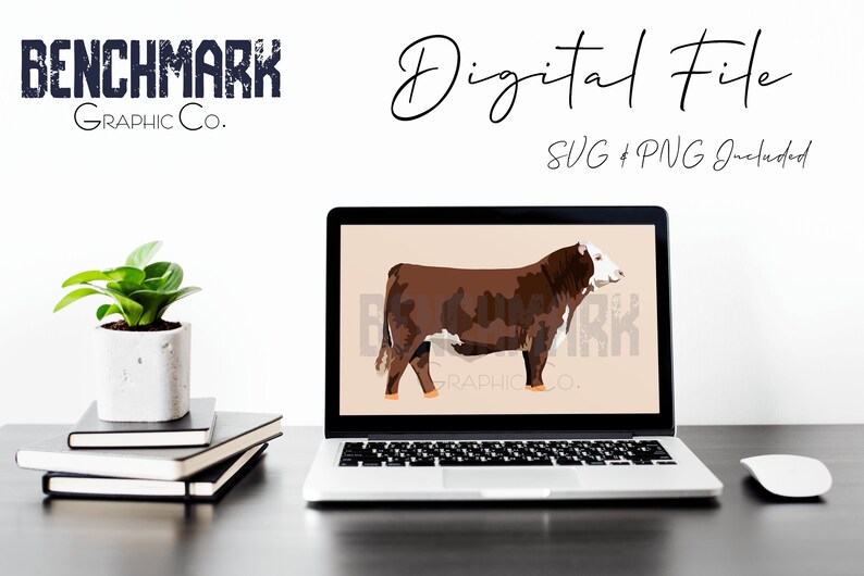 Digital File Show Cattle Livestock Clipart Graphic Hereford Bull Clipart