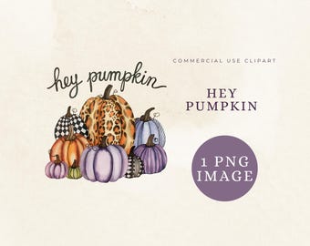 Clipart de Halloween, Hola calabaza, sublimación de otoño, acuarela, uso comercial, ilustración, guardería PNG, decoración de camisetas de temporada de calabaza