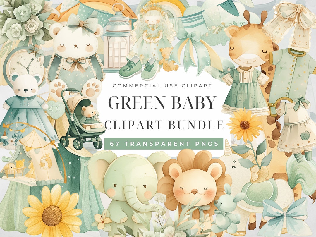 Boho Baby Watercolor Clipart, Nursery Animal Clip Art, Newborn Boho Kid ...