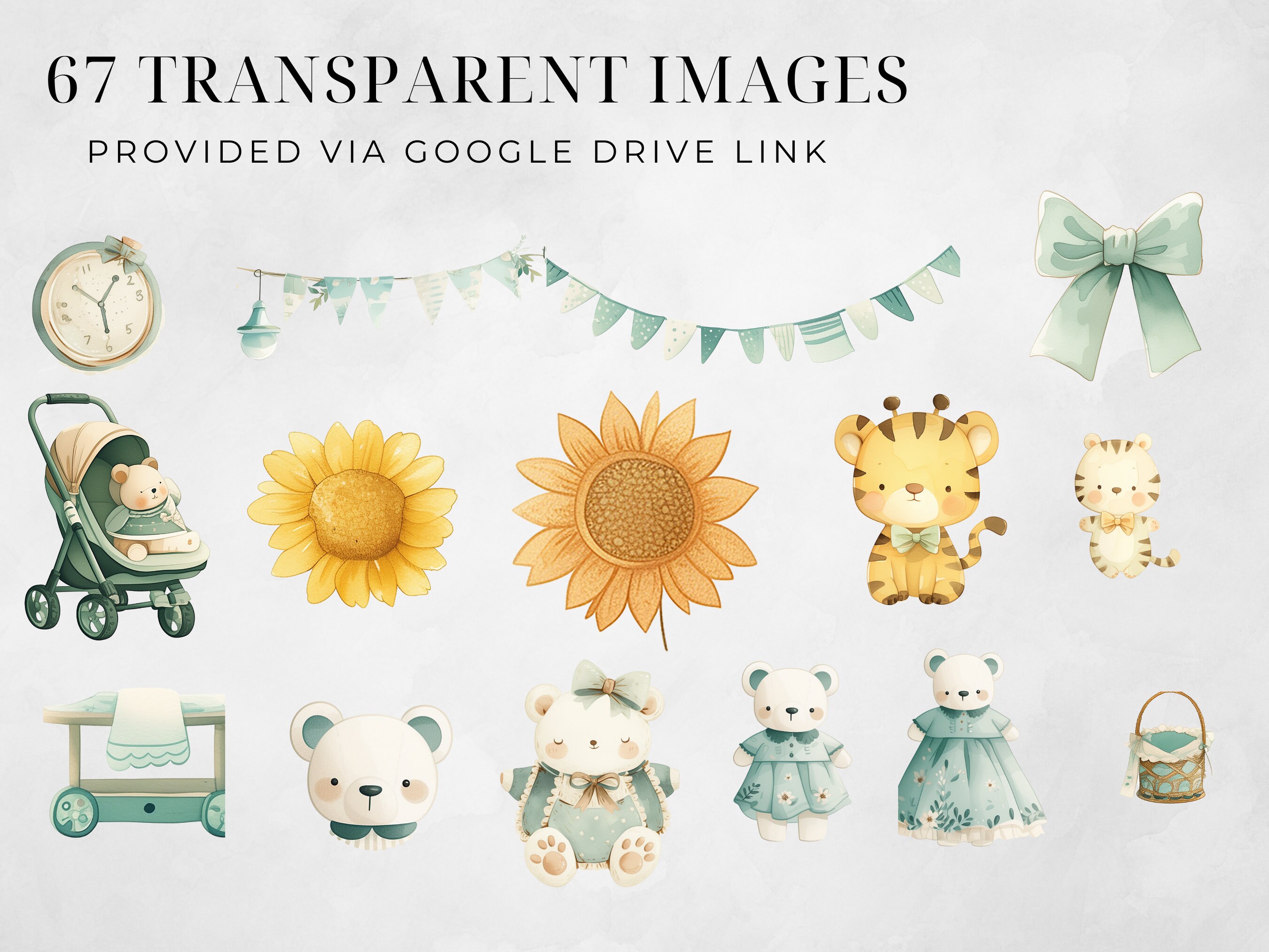 Boho Baby Watercolor Clipart, Nursery Animal Clip Art, Newborn Boho Kid ...