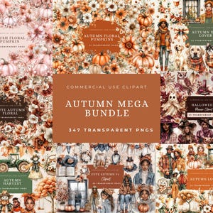 Watercolor Halloween Fall Clipart, Mega bundle unlimited Lifetime Access, Witch, Ghost, Spider, Spooky Halloween, Cute Autumn Commercial use