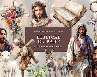 Biblical Characters Clipart, Bible Stories, Biblical People Clip Art, Religious Clip Art, Jesus Miracles , Church Service, Sunday School