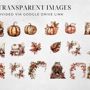 Watercolor Autumn Library Clipart Bundle, Fall Clipart PNG, Books ...