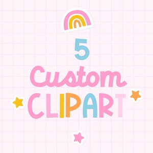 Clipart personalizzate, da 1 a 5 immagini PNG, PNG trasparenti di alta qualità, uso commerciale, immagini esclusive, ordine di clipart personalizzate, download