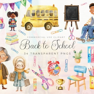 Terug naar schoolelementen, terug naar school clipart, leuke school clipart voor kinderen, leraar clipart, schoolbenodigdheden clipart voor presentaties