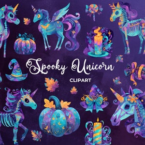 Halloween Unicorns Clipart, Halloween Download, Instant, Commercial Use ...
