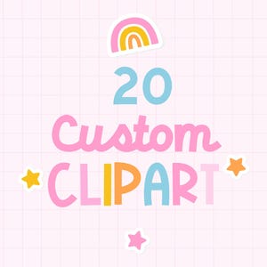 Clipart personalizzate, bundle di 20 immagini PNG, PNG trasparenti di alta qualità, uso commerciale, immagini esclusive, ordine di clipart personalizzate, download