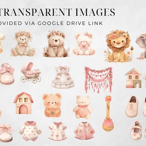 Boho Pink Baby Watercolor Clipart, Nursery Animal Clip Art, Newborn ...