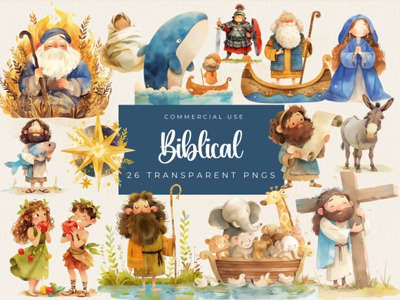 Biblical Characters Clipart, Bible Stories, Biblical People Clip Art, Religious Clip Art, Jesus Miracles , Biblical Stories, Sunday School