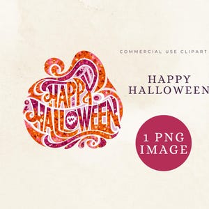 Happy Halloween Digital Art & Clipart | Printable Wall Art, Sublimation, Party Decor, Junk Journal, Ephemera, Kids Crafts, Spooky Sign