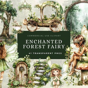 Clipartcollectie Magic Forest, Clipart Forest Fairy, Sleeping Woodland Clipart, Elven Princess PNG, Enchanted Forest Mushroom Fairy House