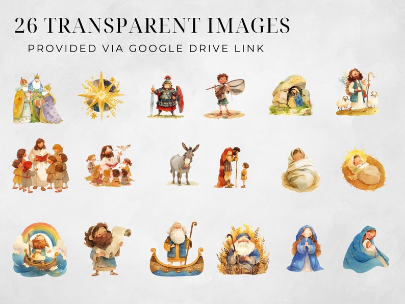 Biblical Characters Clipart, Bible Stories, Biblical People Clip Art, Religious Clip Art, Jesus Miracles , Biblical Stories, Sunday School image 3