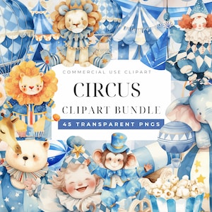 Schattig Circus dieren clipart, circustent clipart, circus olifant clipart, circus clipart bundel, circus dieren clipart bundel voor kinderdagverblijf