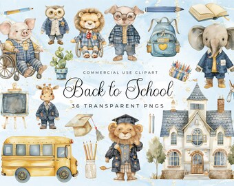 Back to School Elements, Back to School Clipart, Cute School Clipart for Kids, Teacher Clipart, School Supplies Clipart for Presentations
