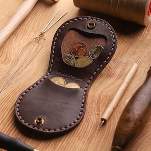 100% Handgenähtes Rindsleder, Geschenk Geldbörse Natürliche Pflanzlich gegerbte Kartengeldbörse, Unisex, Geschenk für sie, Geschenk für ihn, handgemacht
