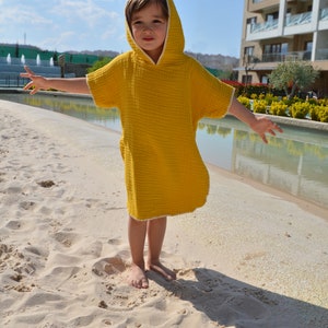 Muslin Kid Towel Poncho Hooded Bathrobe Gauze,%100 Cotton, Toddler, Swimwear Cover Up, Toddler Poncho, Free UK Delivery, Free Packing image 5