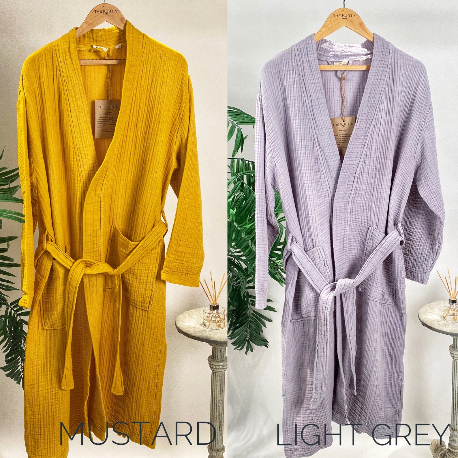 Muslin Robe 100 Cotton Dressing Gown for Women Men Unisex Etsy