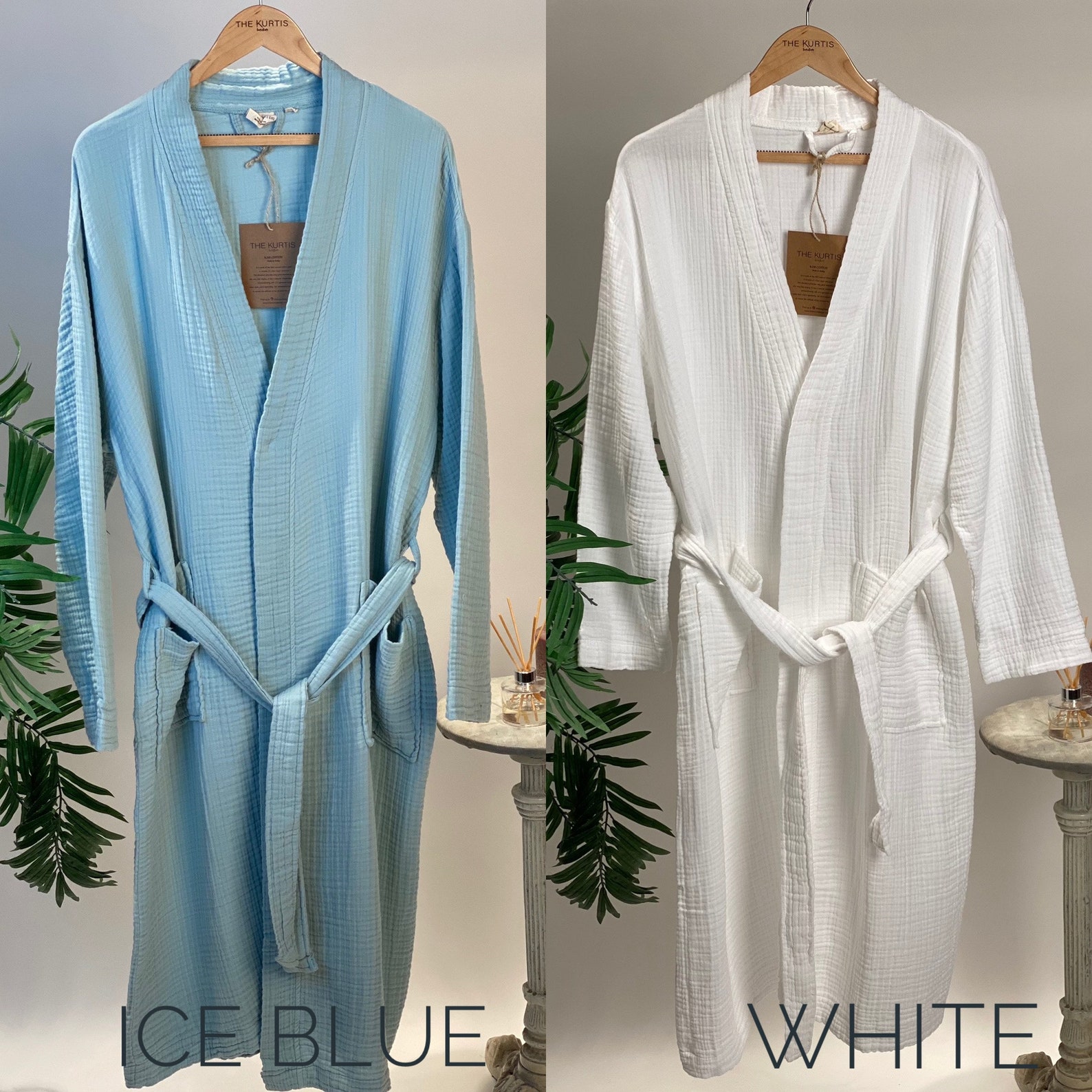 Muslin Robe 100 Cotton Dressing Gown for Women Men Unisex Etsy
