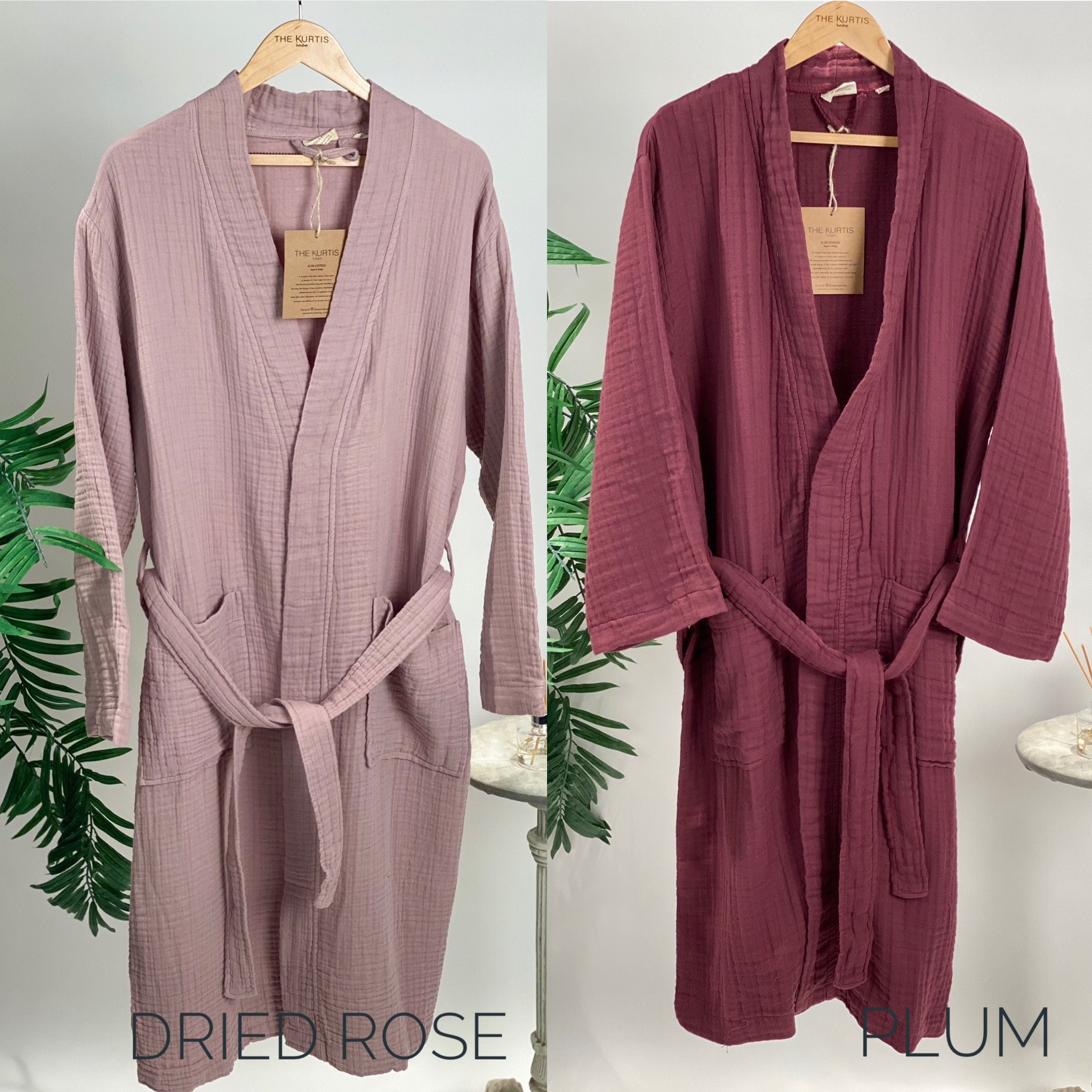 Muslin Robe 100 Cotton Dressing Gown for Women Men Unisex Etsy