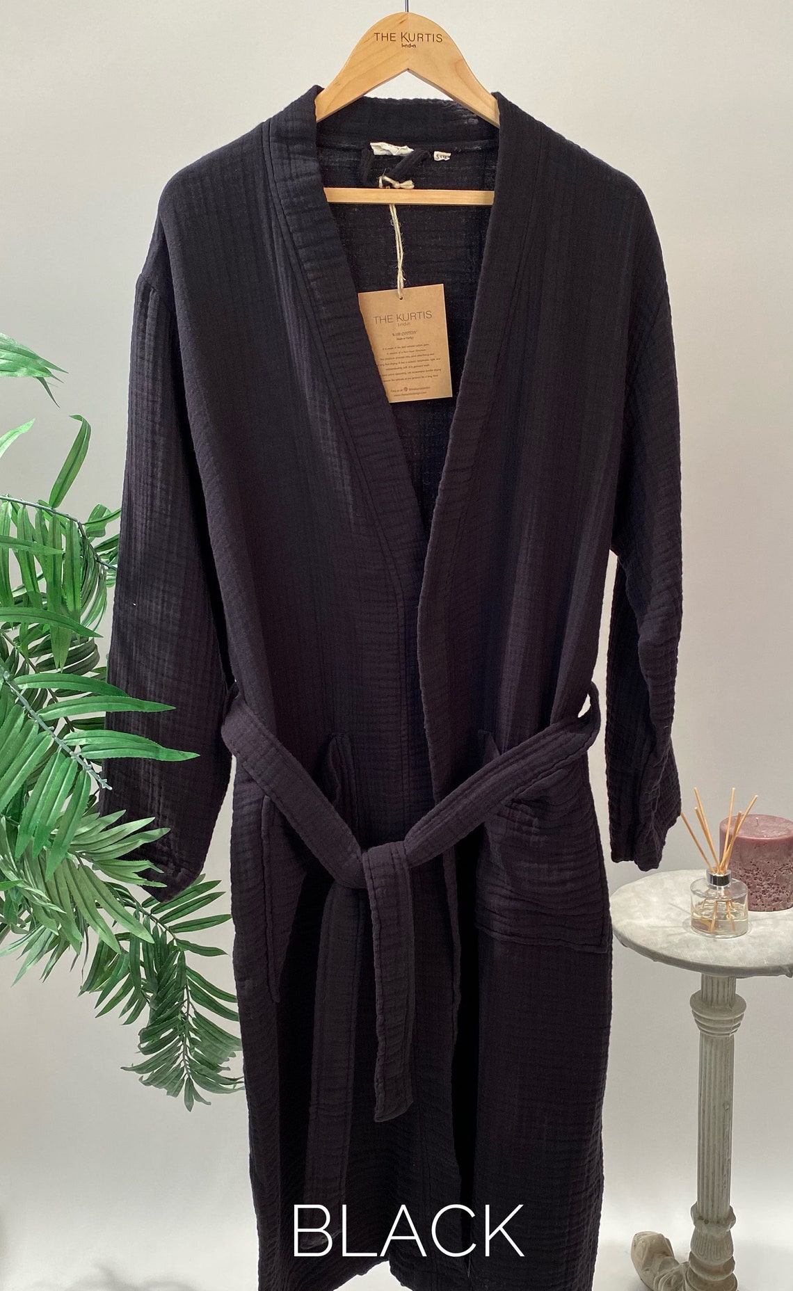 Muslin Robe 100 Cotton Dressing Gown for Women Men Unisex Etsy