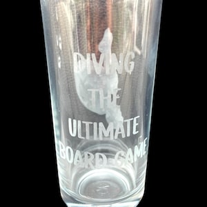 Personalised Springboard Diving etched glass tumbler gift water diver present lover