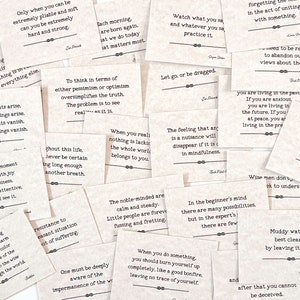 Cartões de atenção plena, cartões de citações zen, presentes zen, cartões de meditação, cartões de notas de sabedoria, citações de monge zen, citações inspiradoras, citações budistas