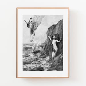 Perseus and Andromeda, Victorian Print, Charles Kingsley Poetry, Greek Mythology, Literary Poster, Gift for Book Lover