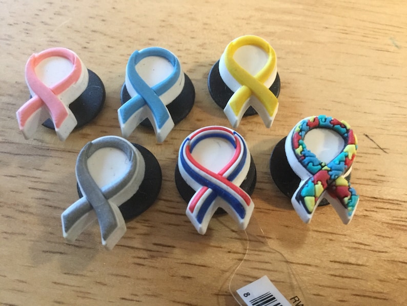 Autism Cancer Support Awareness Ribbon Authentic Jibbitz Etsy