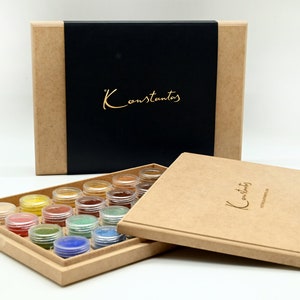 Pigments Collection “Mount Athos” - Premium Qualität Pigmente - handgemacht - hergestellt mit traditionellen Methoden - 24 Gläser mit je 5ml