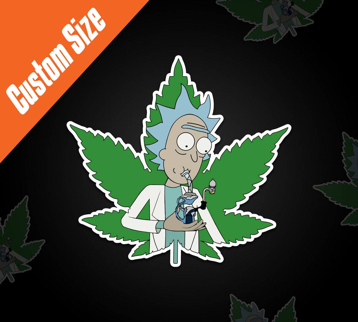 Rick Smoking Weed Sticker Rick And Morty Sticker Rick Etsy