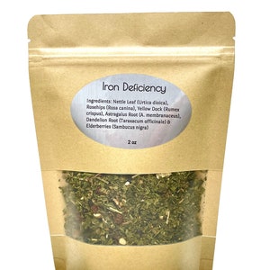 Iron Deficiency Organic Loose Leaf Tea 2oz