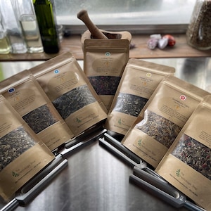 Chakra Teas Crown, Third Eye, Throat, Heart, Solar Plexus, Sacral, Root, Organic Loose Leaf Blends