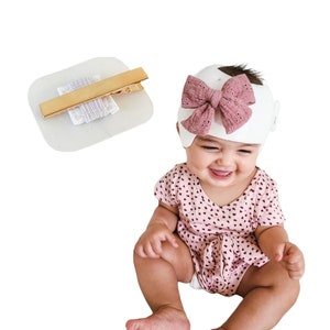 NIEUW & VERBETERD Craniale helmboogpatch Verbeterd ontwerp Babystrikhelmbevestiging Clip-on striksticker Strikjes worden apart verkocht afbeelding 1