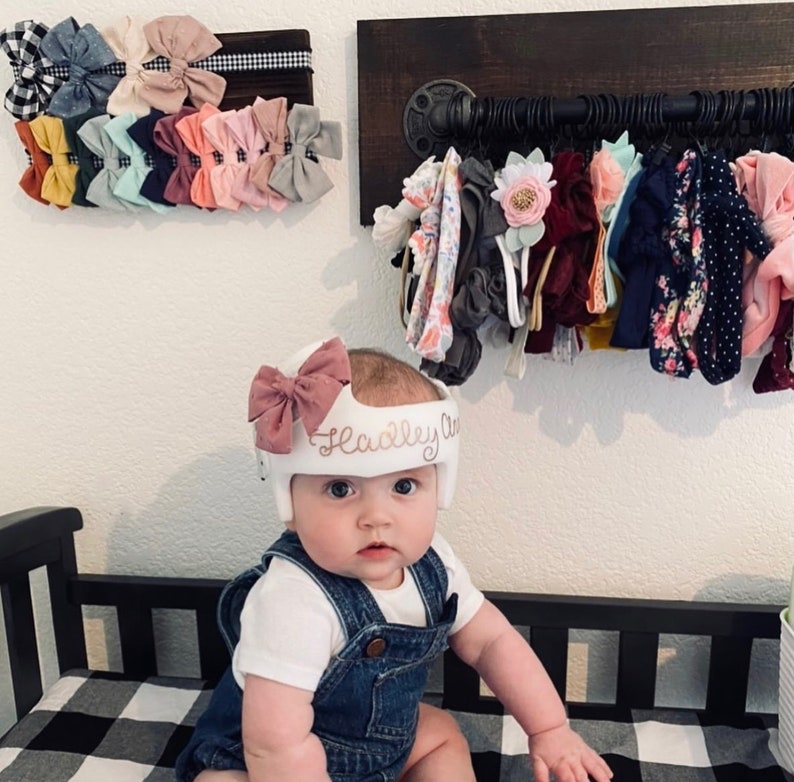 NEW & IMPROVED Cranial helmet bow patch Improved design Baby bow helmet attachment Clip on bow sticker bows sold separately image 6