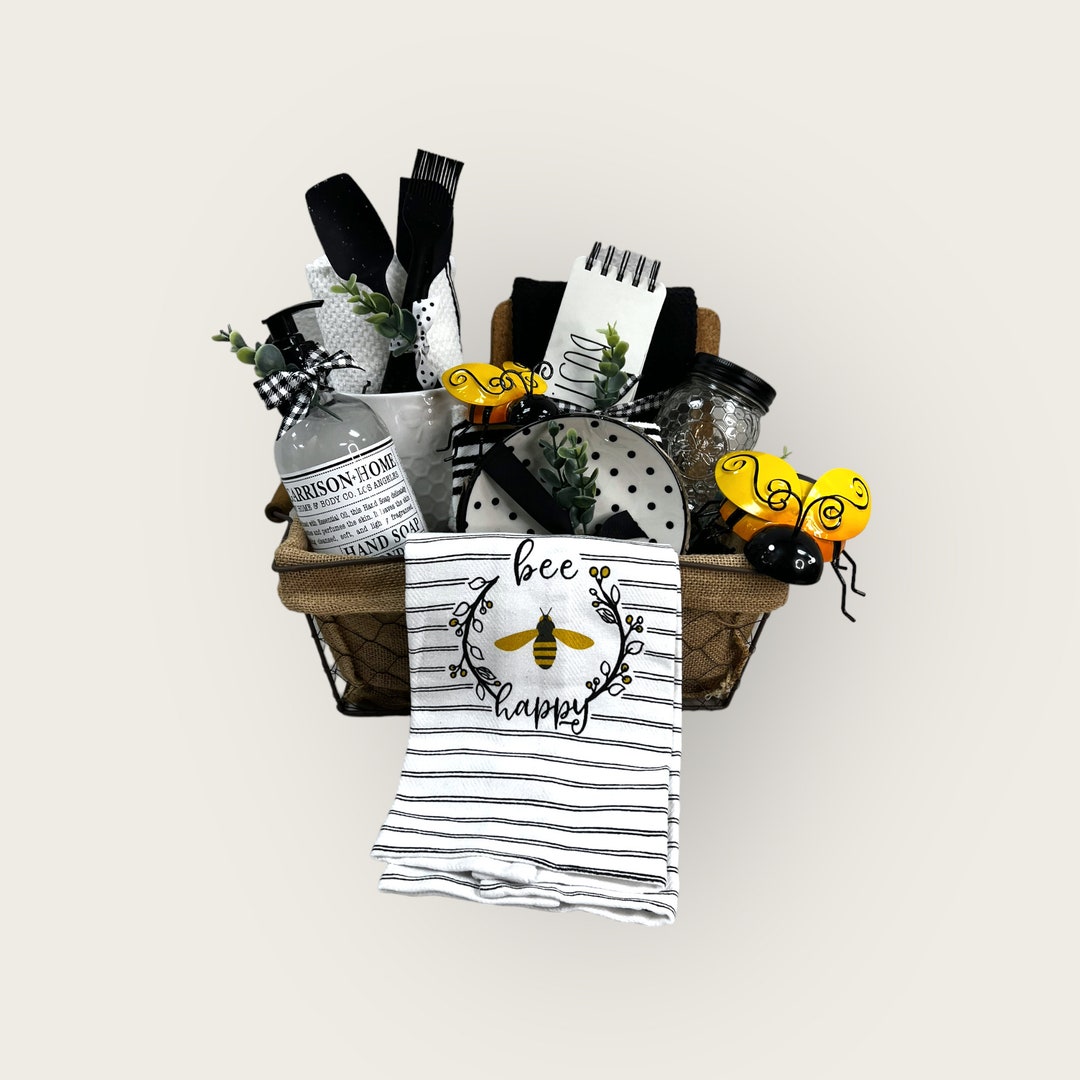 Sweet as a Bumble Bee Gift Basket Bee / Honey Gift Basket Black & White
