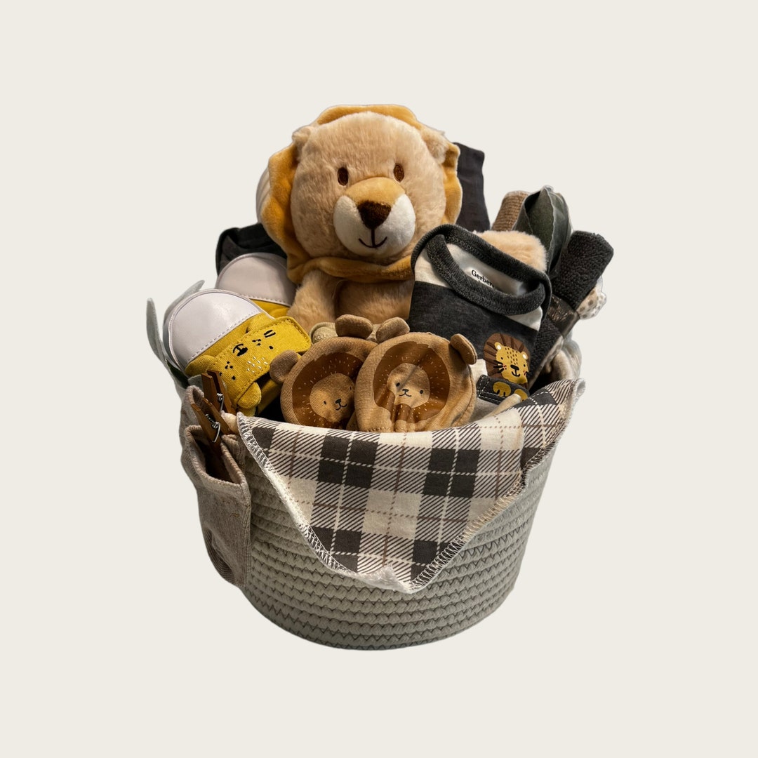 Lion Plush Preemie Baby Gift Basket | Neutral Newborn Set - Etsy