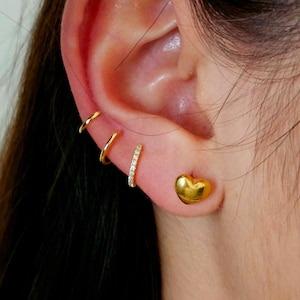 Triple Fake Helix piercing Sterling Silver | 18K Gold Ear Cuff