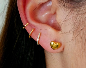 Triple Fake Helix piercing Sterling Silver | 18K Gold Ear Cuff