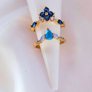 Turquoise marquise Gem 18k gold Adjustable Open-end Ring